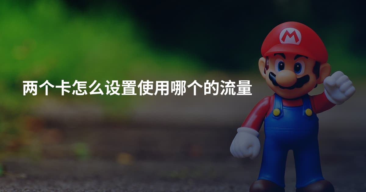 两个卡怎么设置使用哪个的流量