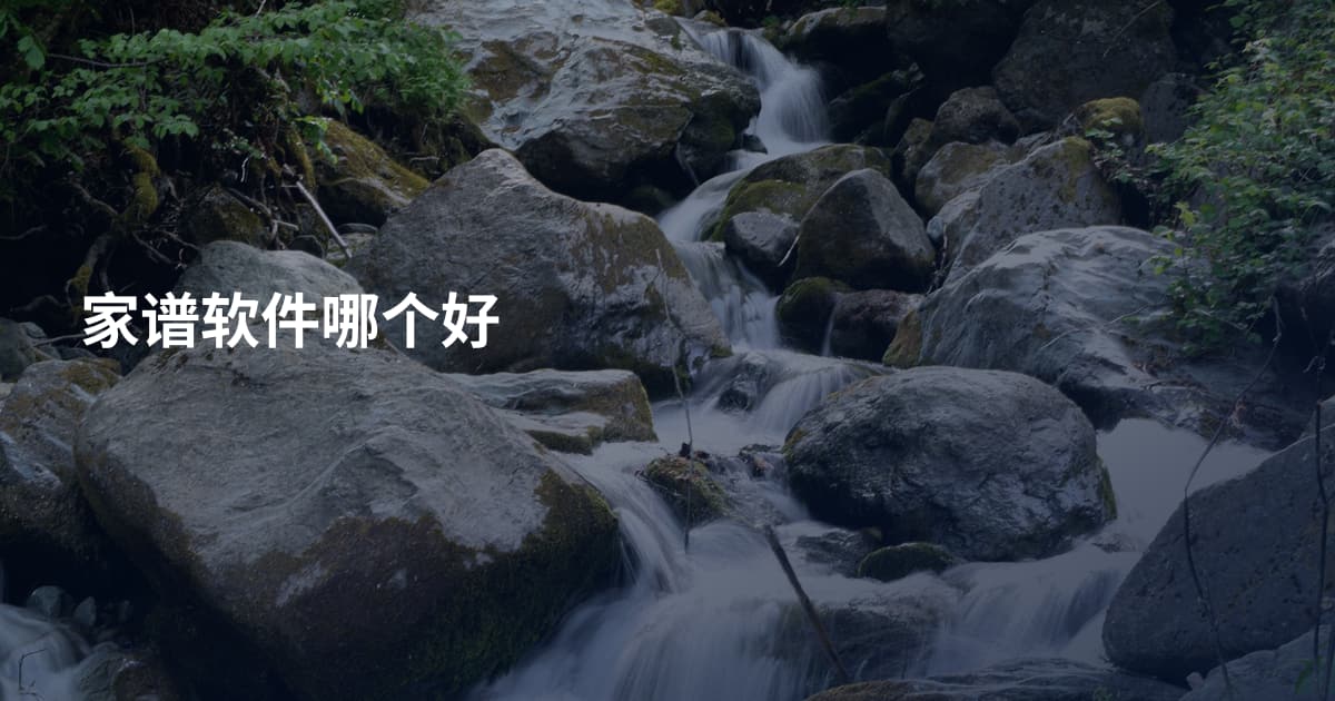 家谱软件哪个好