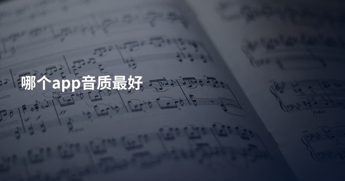 哪个app音质最好