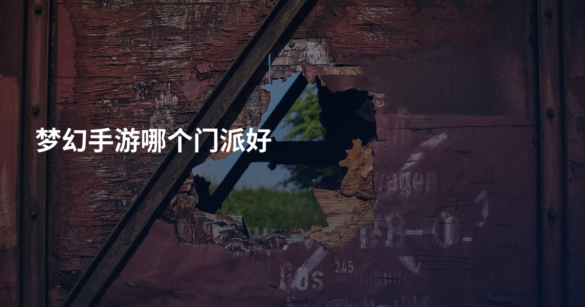 梦幻手游哪个门派好
