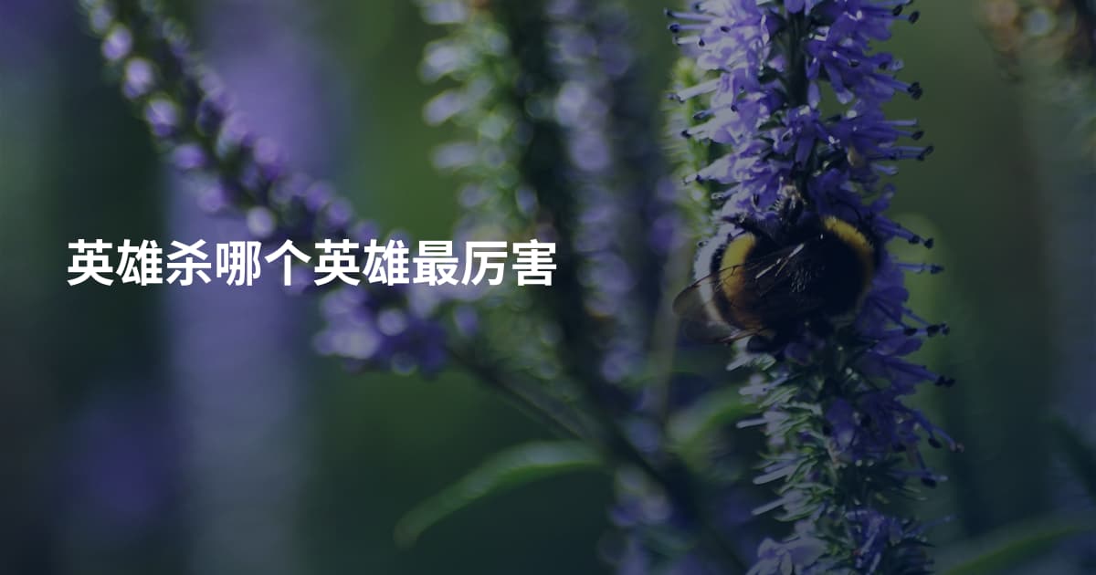 英雄杀哪个英雄最厉害