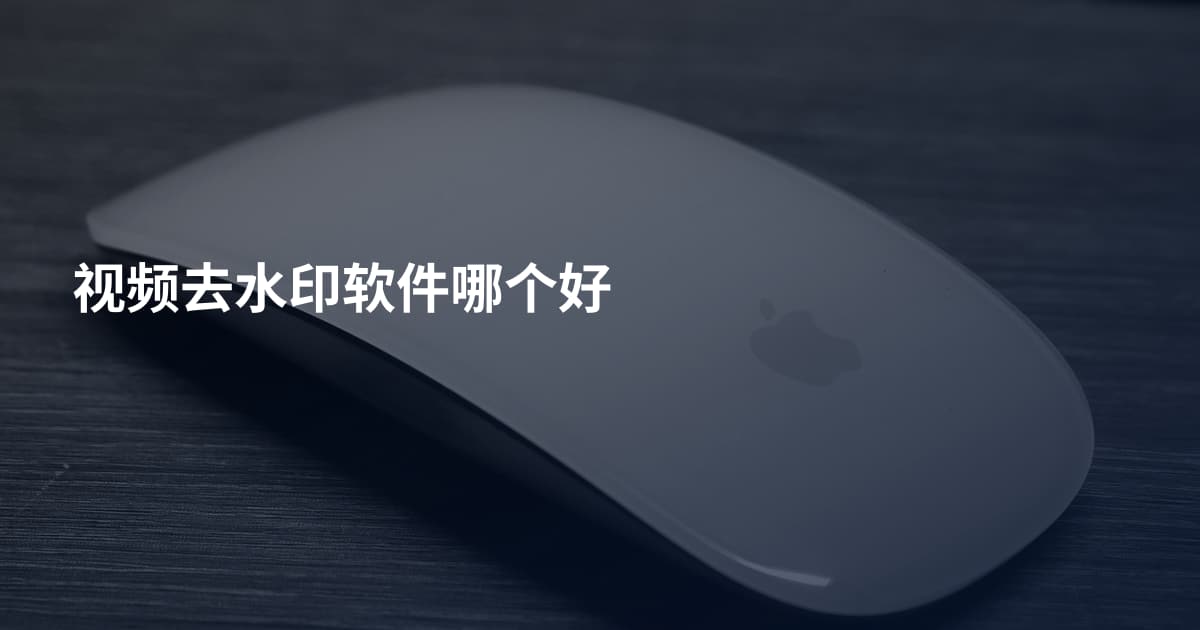 视频去水印软件哪个好