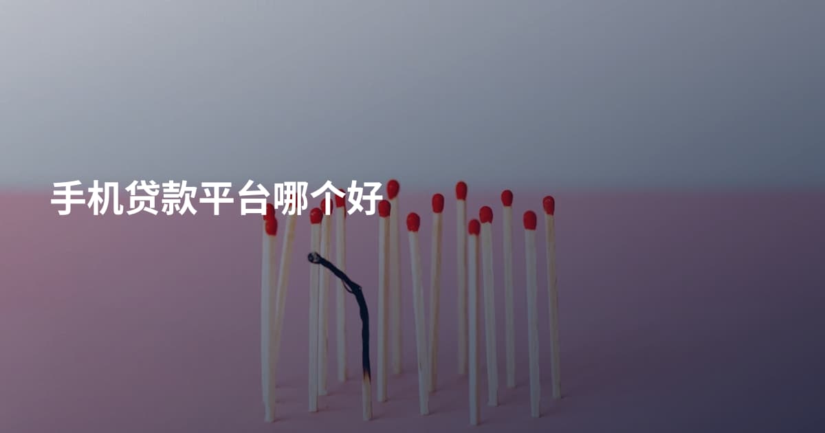 手机贷款平台哪个好