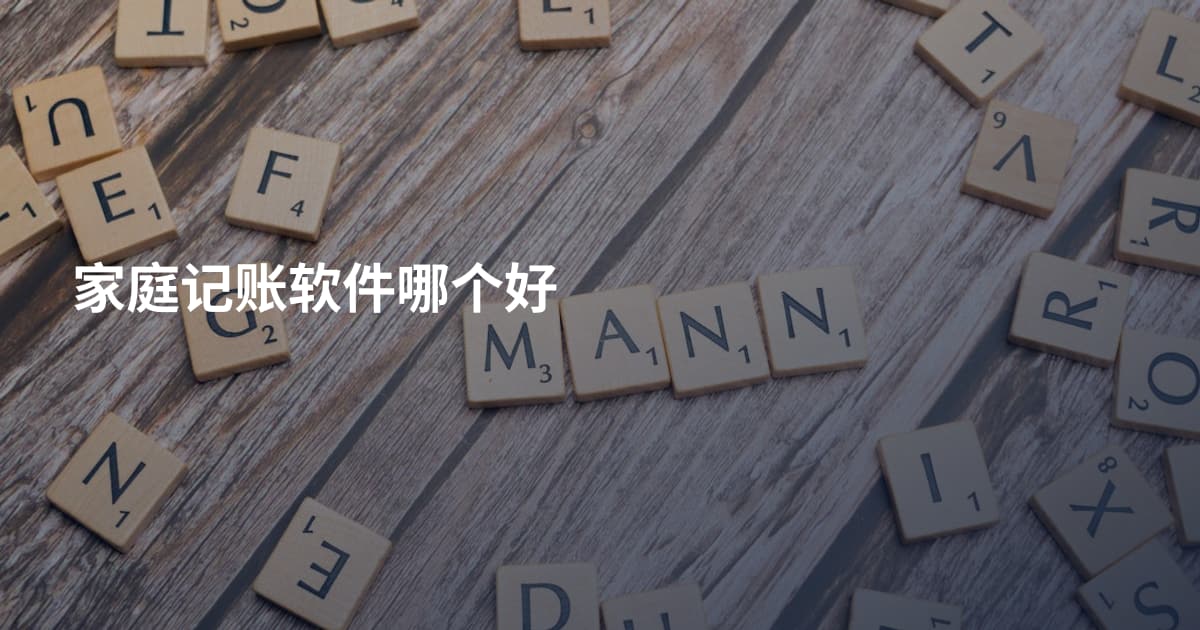家庭记账软件哪个好