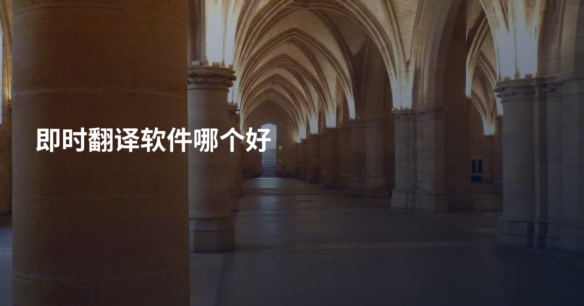 即时翻译软件哪个好