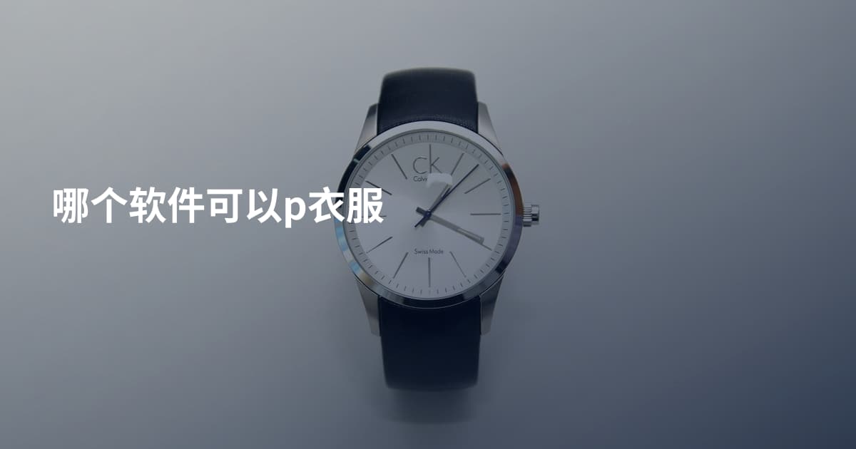 哪个软件可以p衣服
