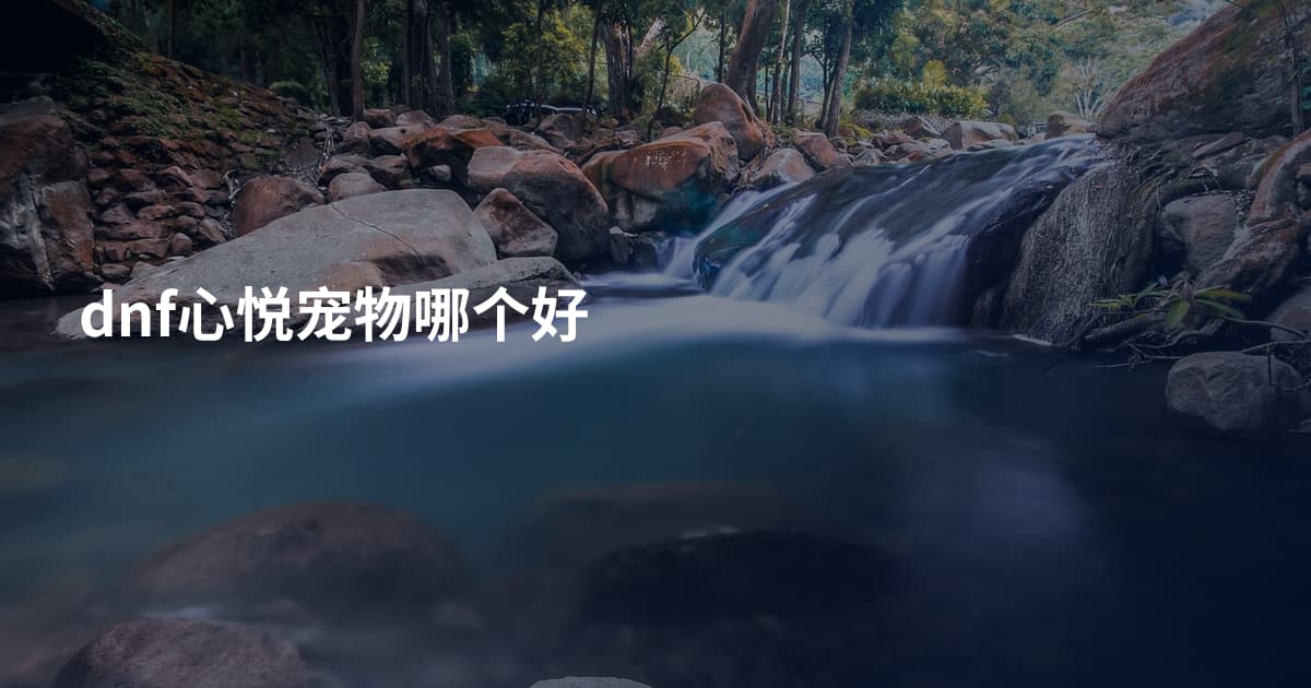 dnf心悦宠物哪个好