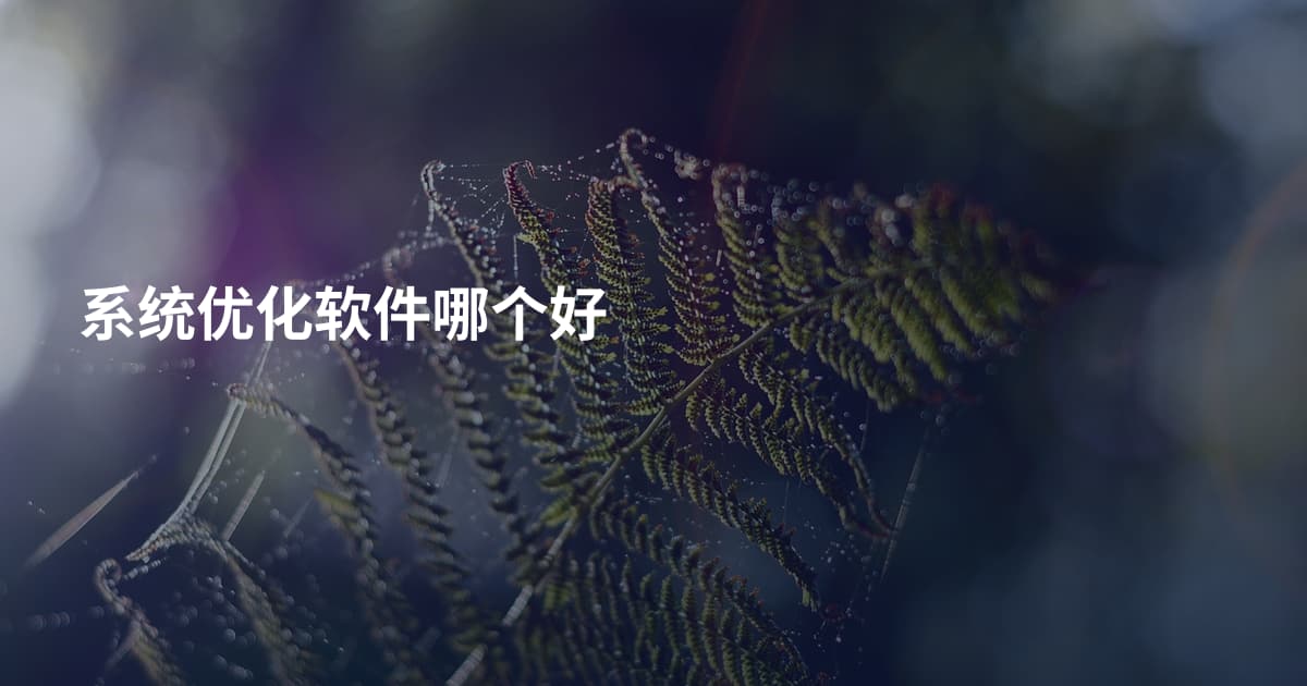 系统优化软件哪个好