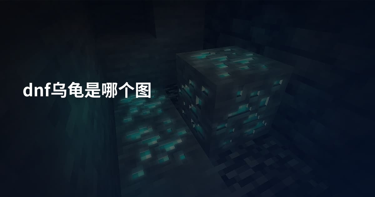 dnf乌龟是哪个图