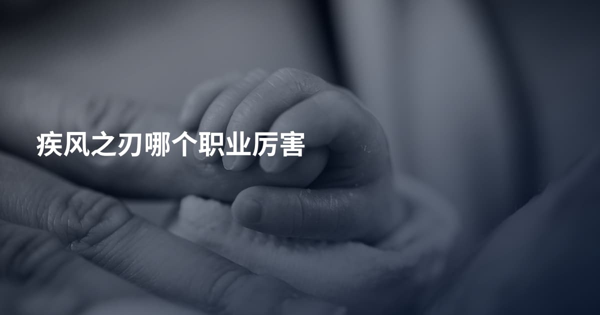 疾风之刃哪个职业厉害