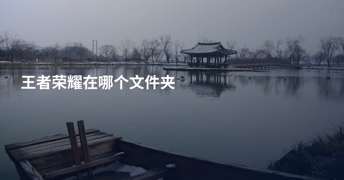 王者荣耀在哪个文件夹
