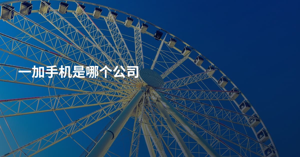 一加手机是哪个公司