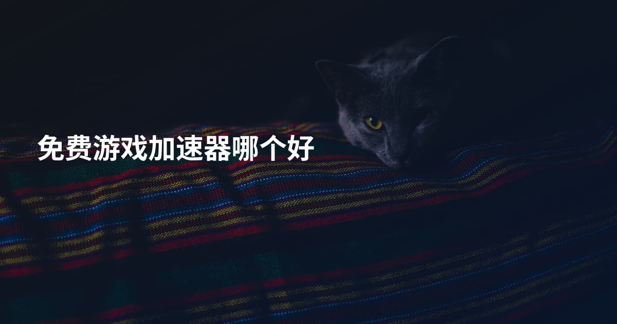 免费游戏加速器哪个好