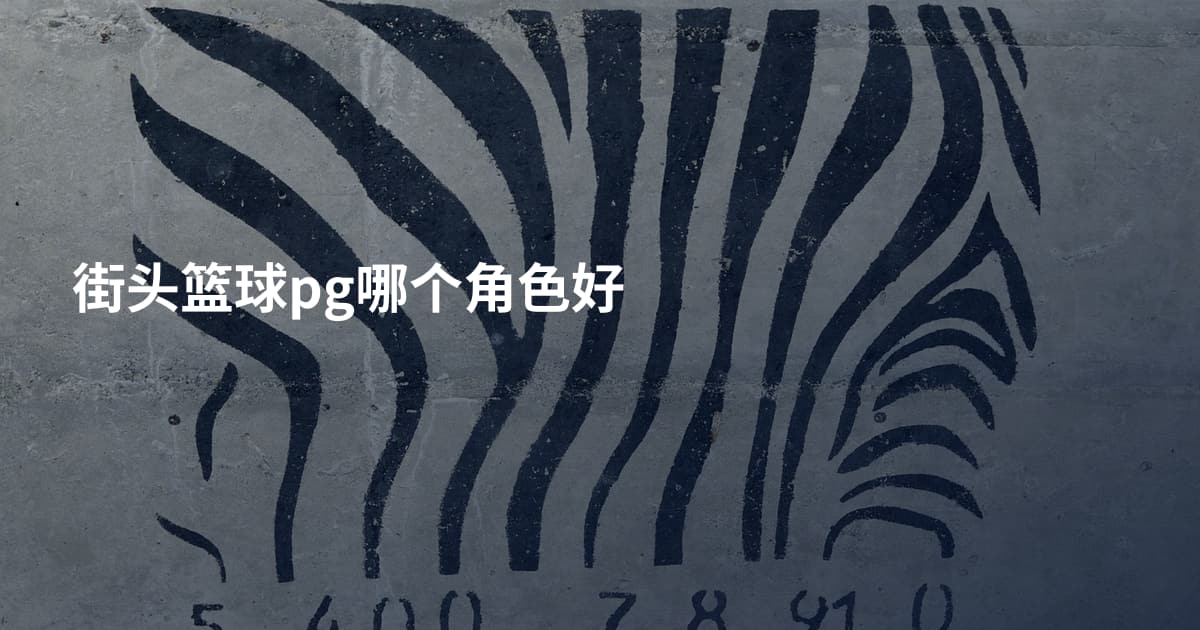 街头篮球pg哪个角色好