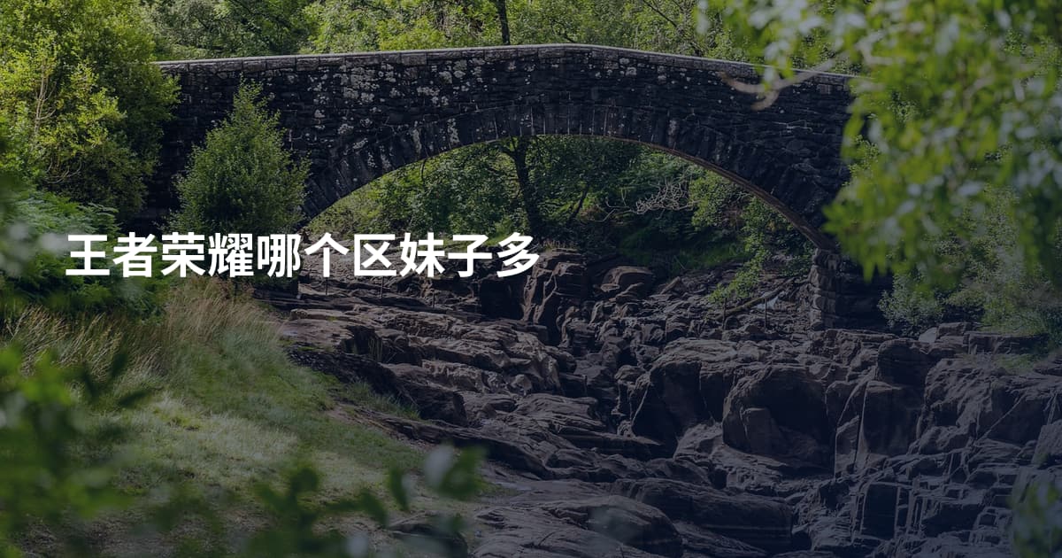 王者荣耀哪个区妹子多