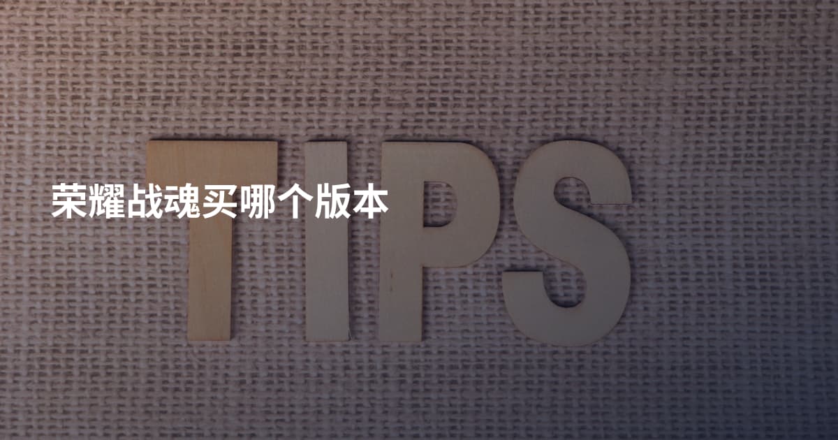 荣耀战魂买哪个版本