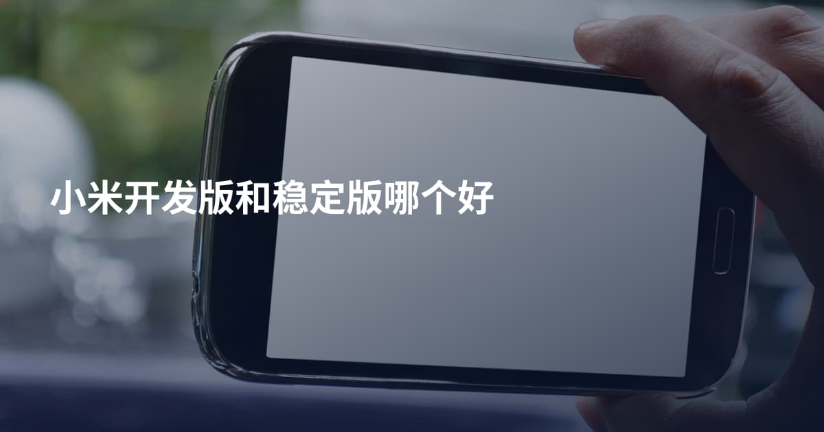 小米开发版和稳定版哪个好
