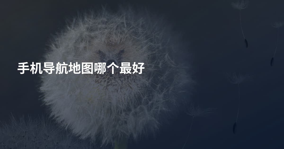 手机导航地图哪个最好