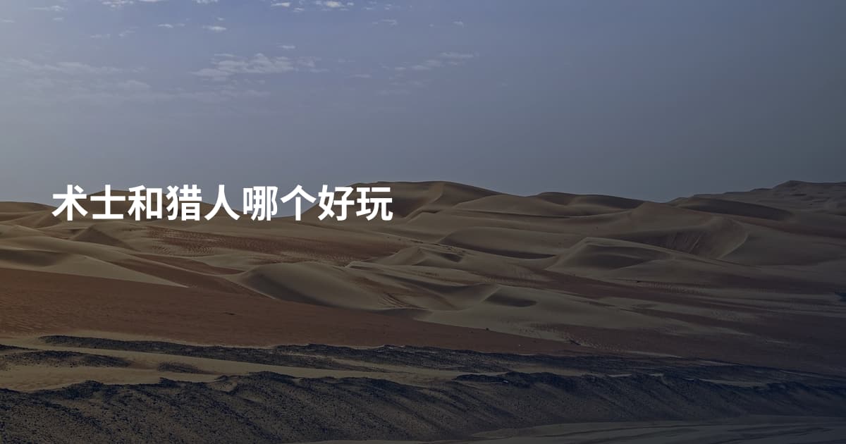 术士和猎人哪个好玩