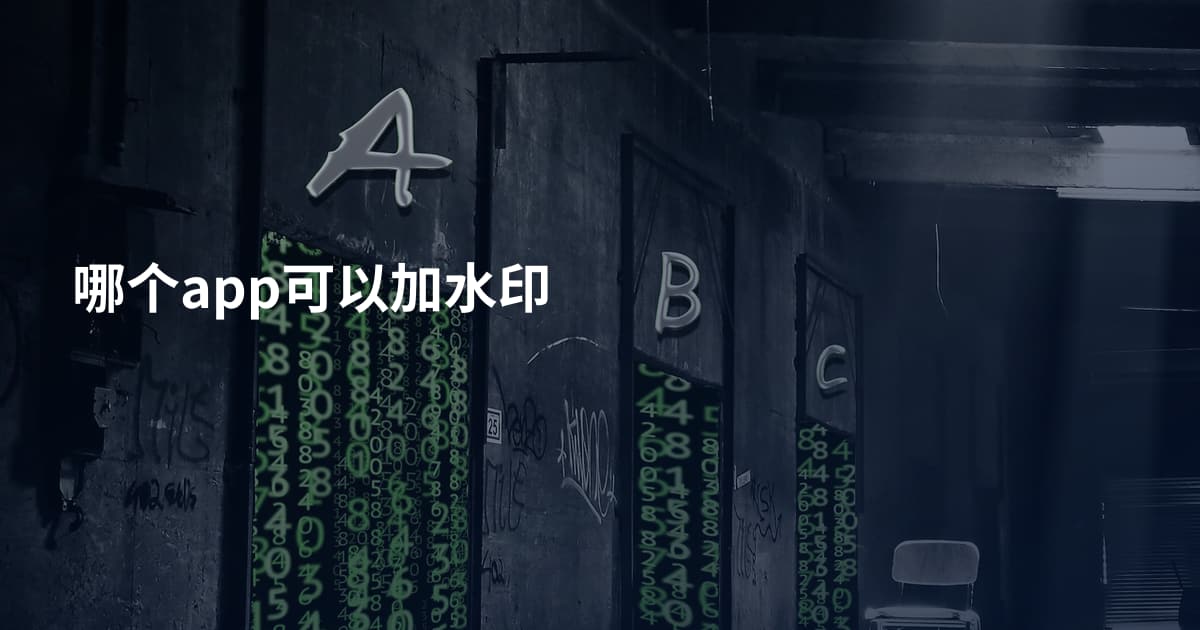 哪个app可以加水印