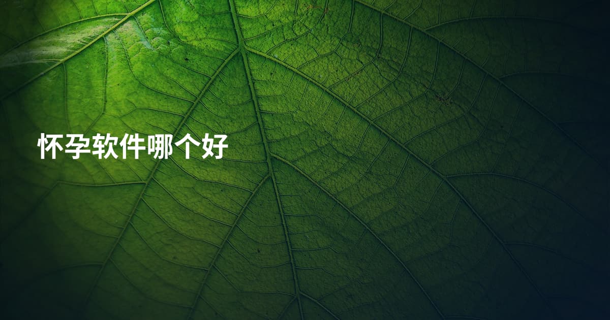 怀孕软件哪个好