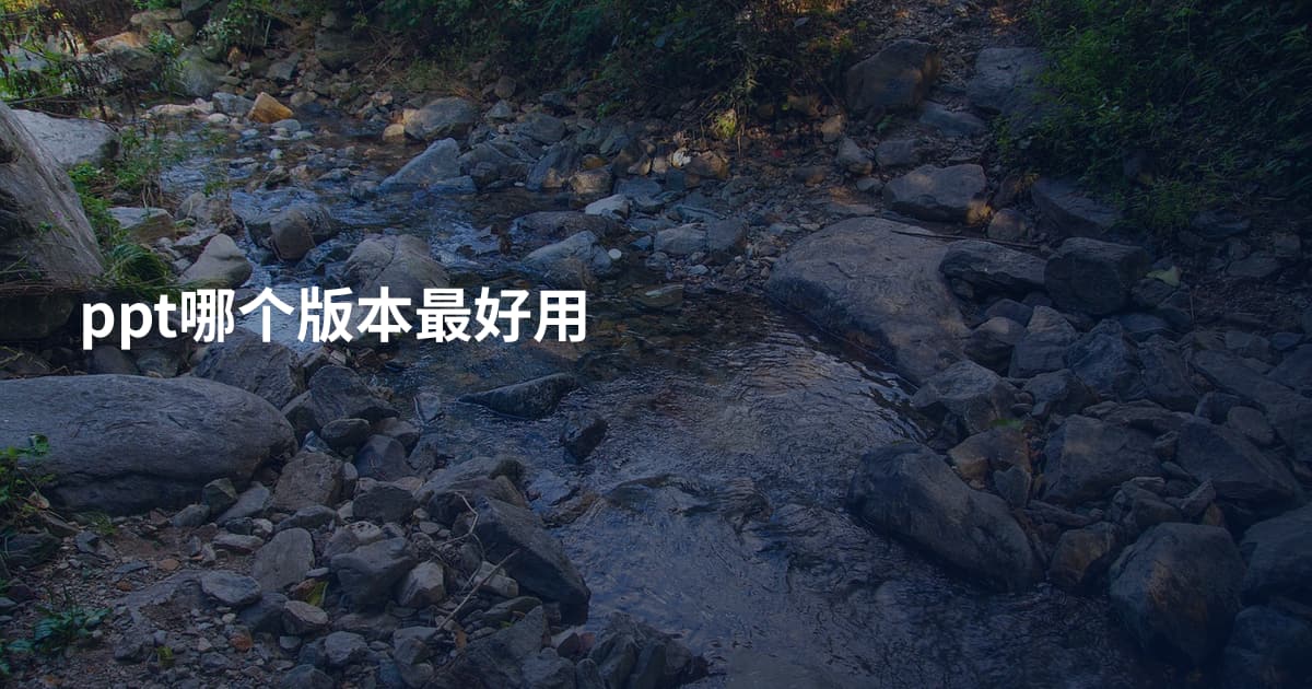 ppt哪个版本最好用