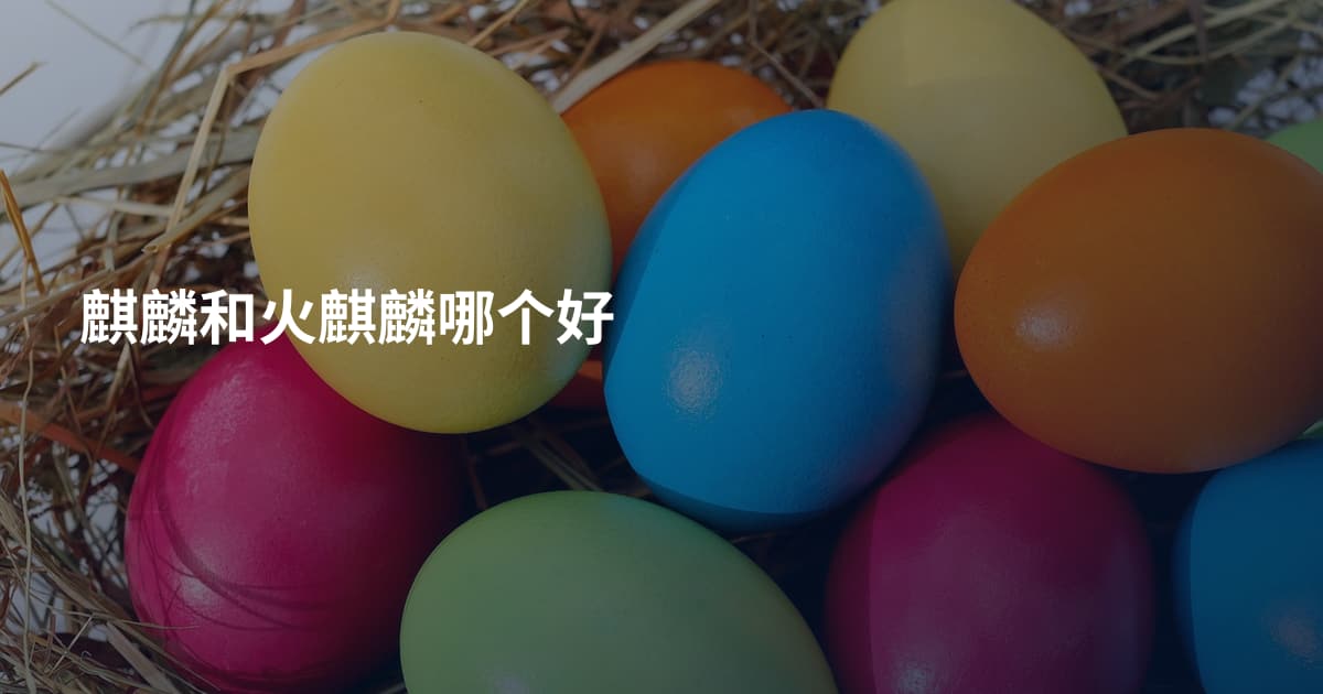 麒麟和火麒麟哪个好