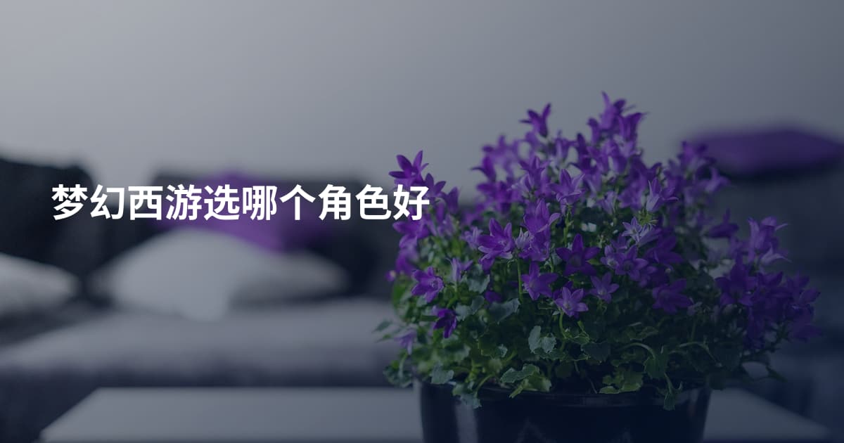 梦幻西游选哪个角色好