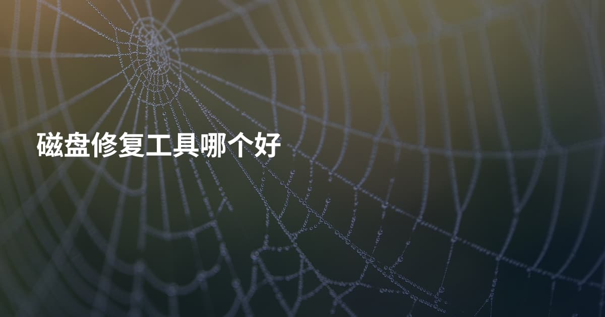 磁盘修复工具哪个好