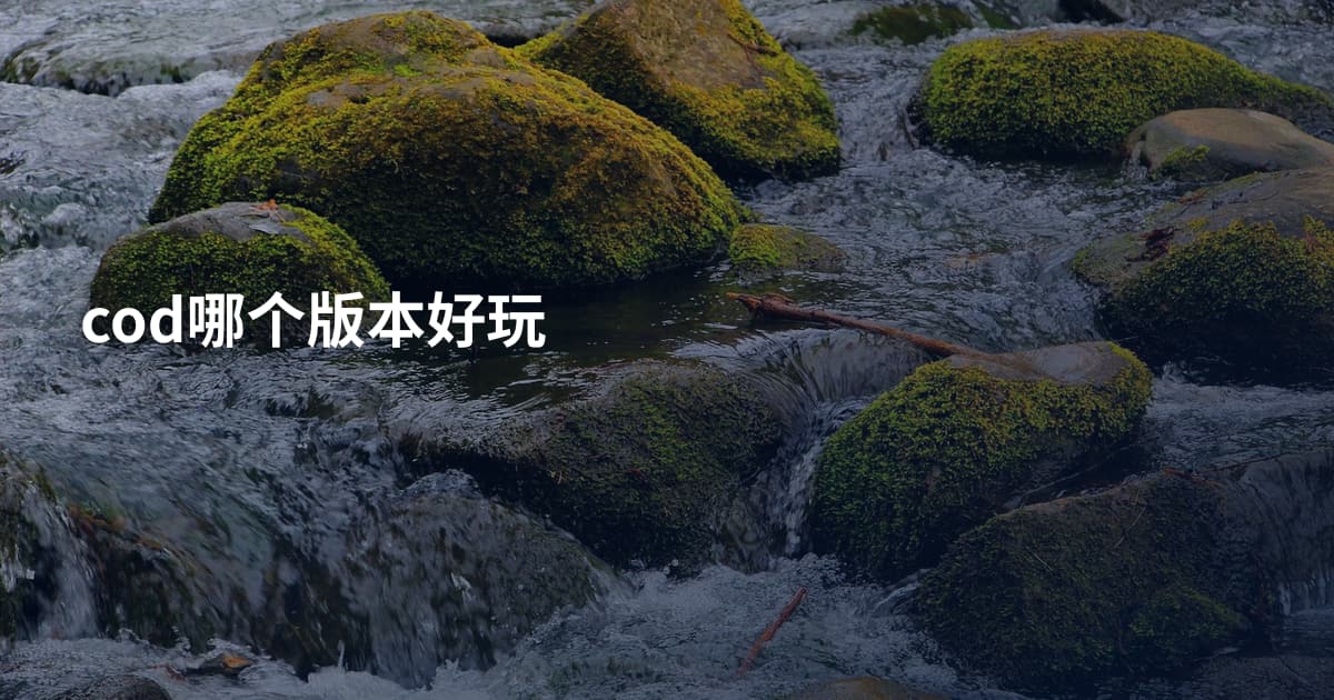 cod哪个版本好玩