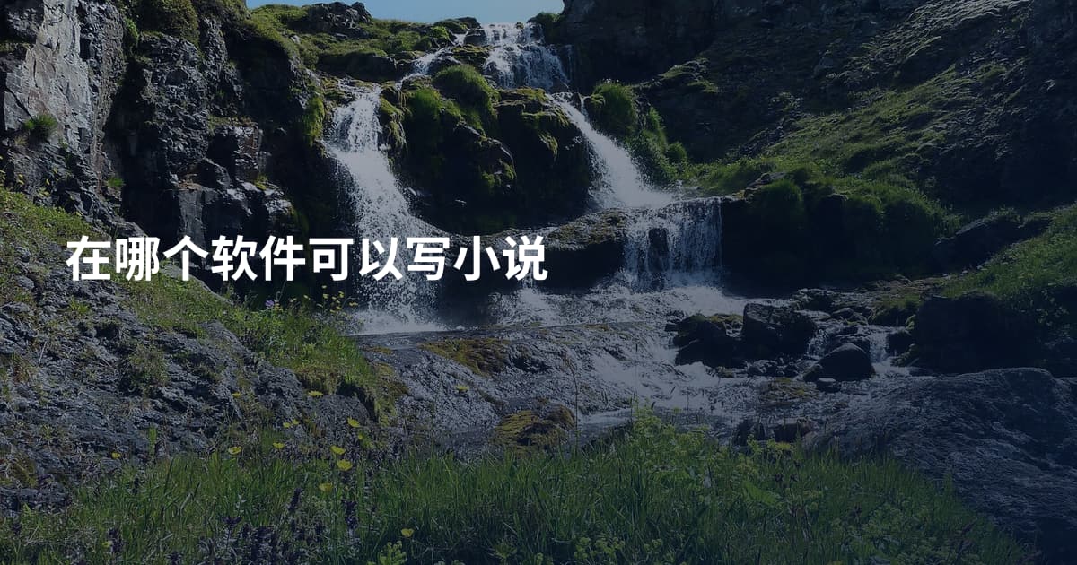 在哪个软件可以写小说