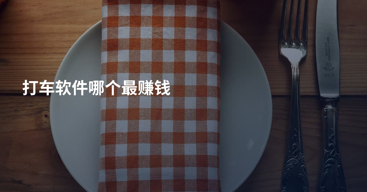 打车软件哪个最赚钱