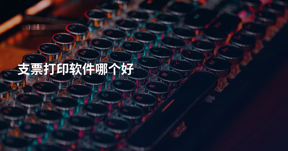 支票打印软件哪个好