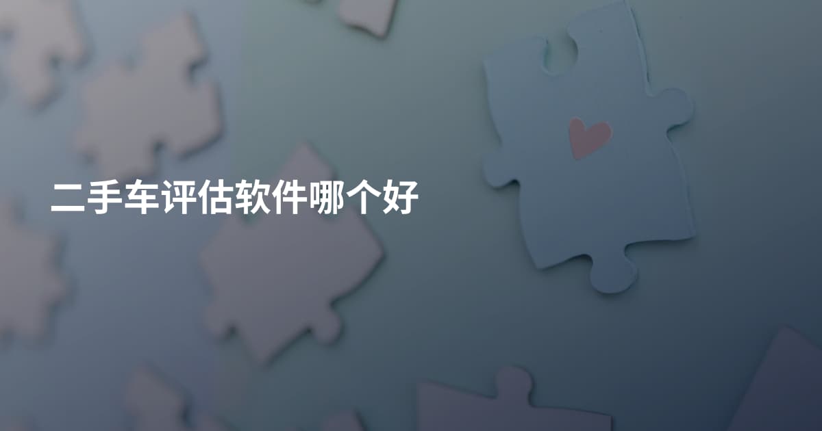 二手车评估软件哪个好