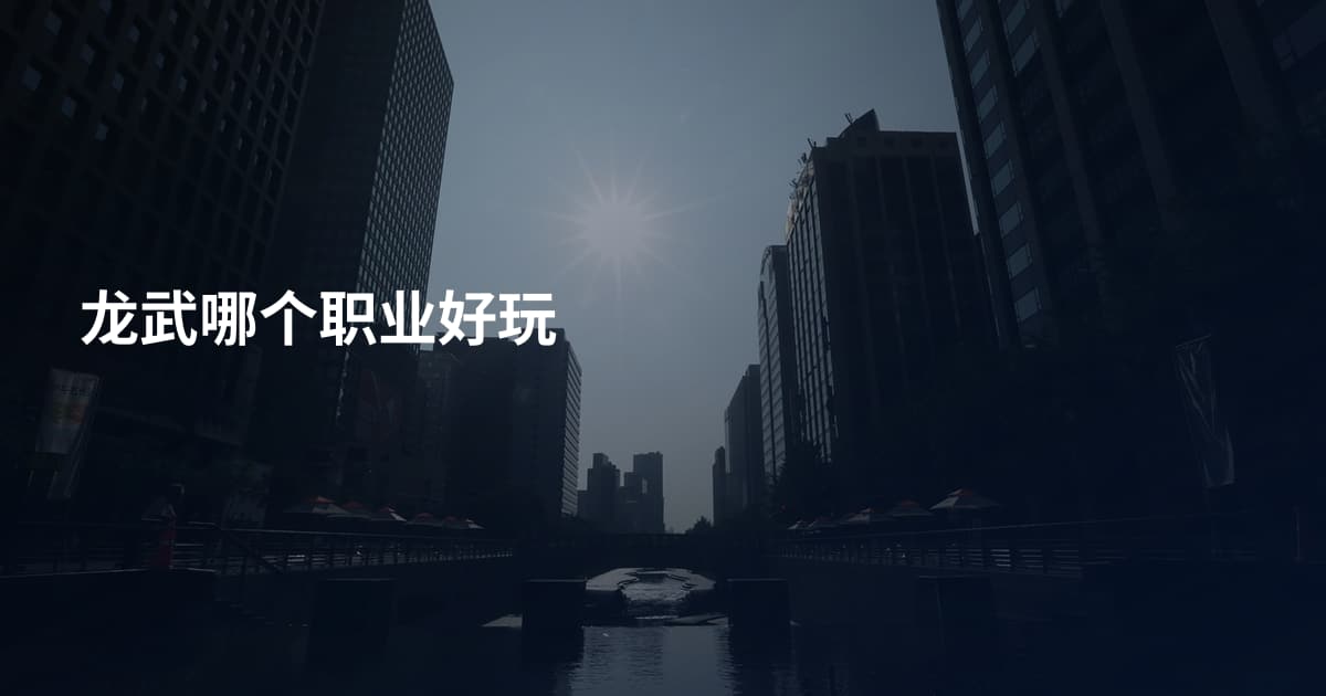 龙武哪个职业好玩