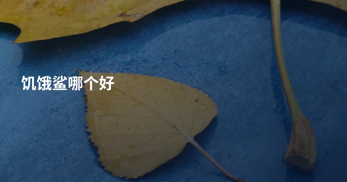 饥饿鲨哪个好