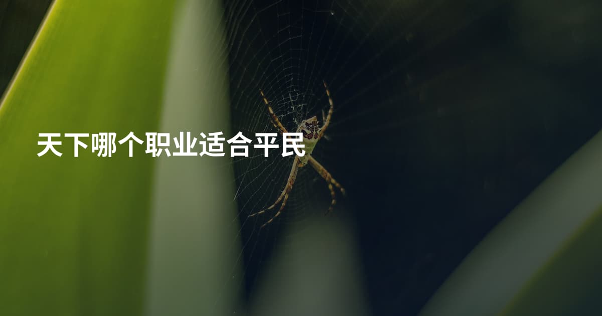 天下哪个职业适合平民