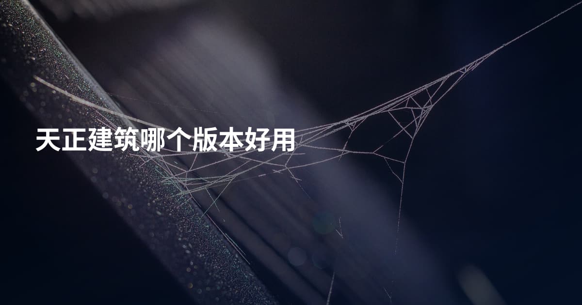 天正建筑哪个版本好用