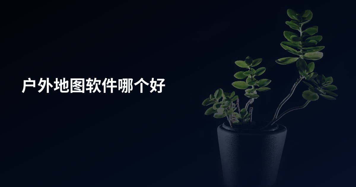 户外地图软件哪个好
