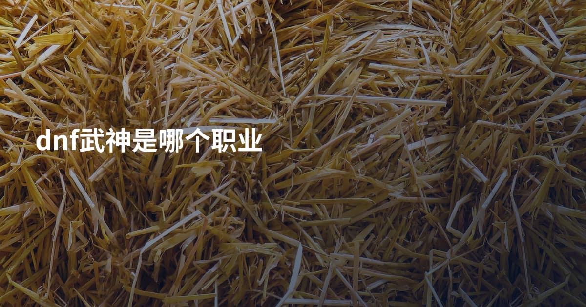 dnf武神是哪个职业