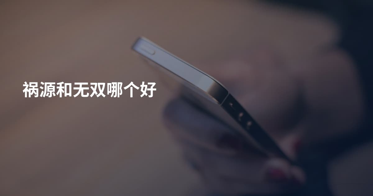 祸源和无双哪个好