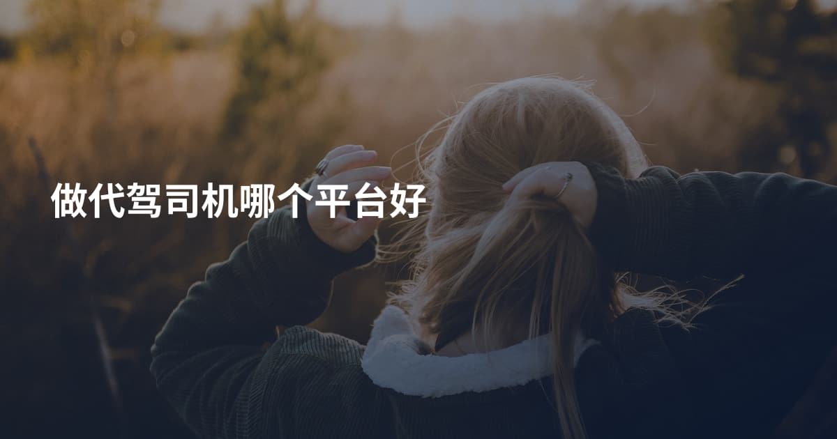 做代驾司机哪个平台好