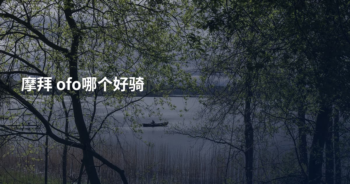 摩拜 ofo哪个好骑
