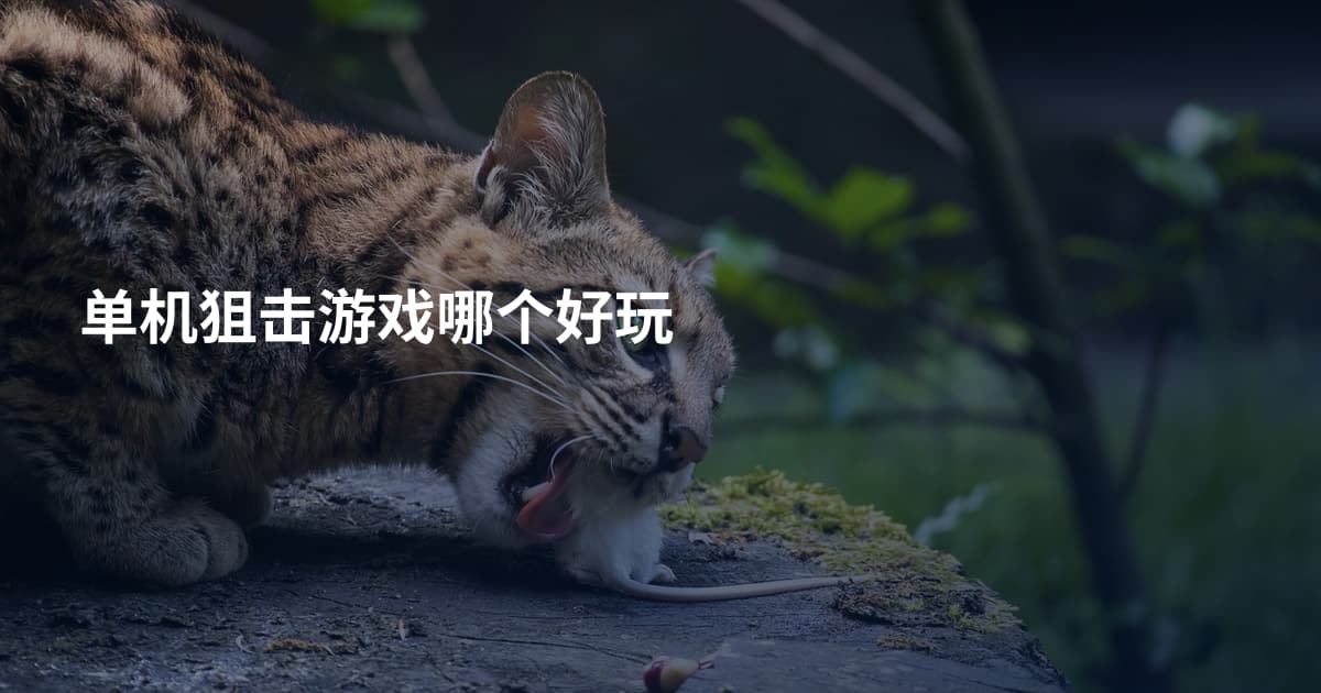单机狙击游戏哪个好玩