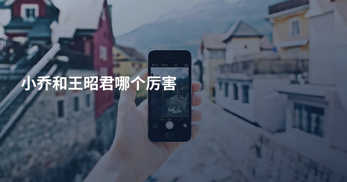 小乔和王昭君哪个厉害