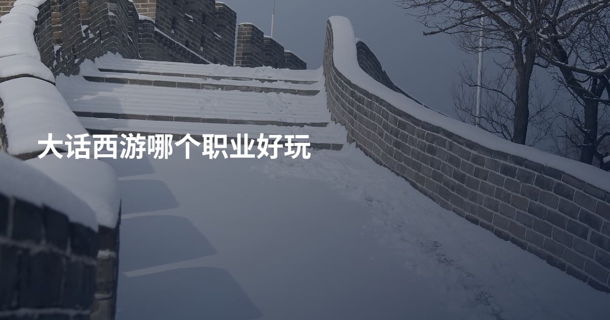 大话西游哪个职业好玩