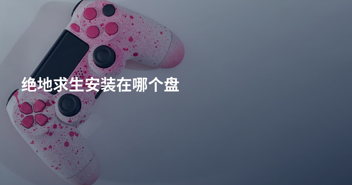 绝地求生安装在哪个盘