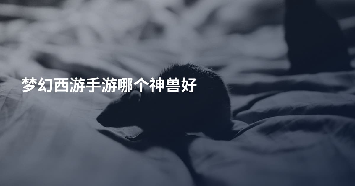 梦幻西游手游哪个神兽好