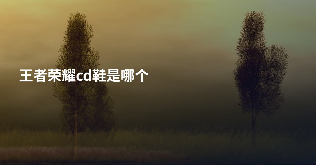 王者荣耀cd鞋是哪个
