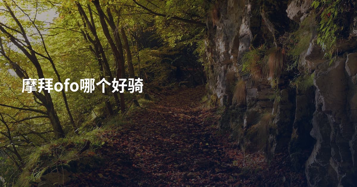摩拜ofo哪个好骑
